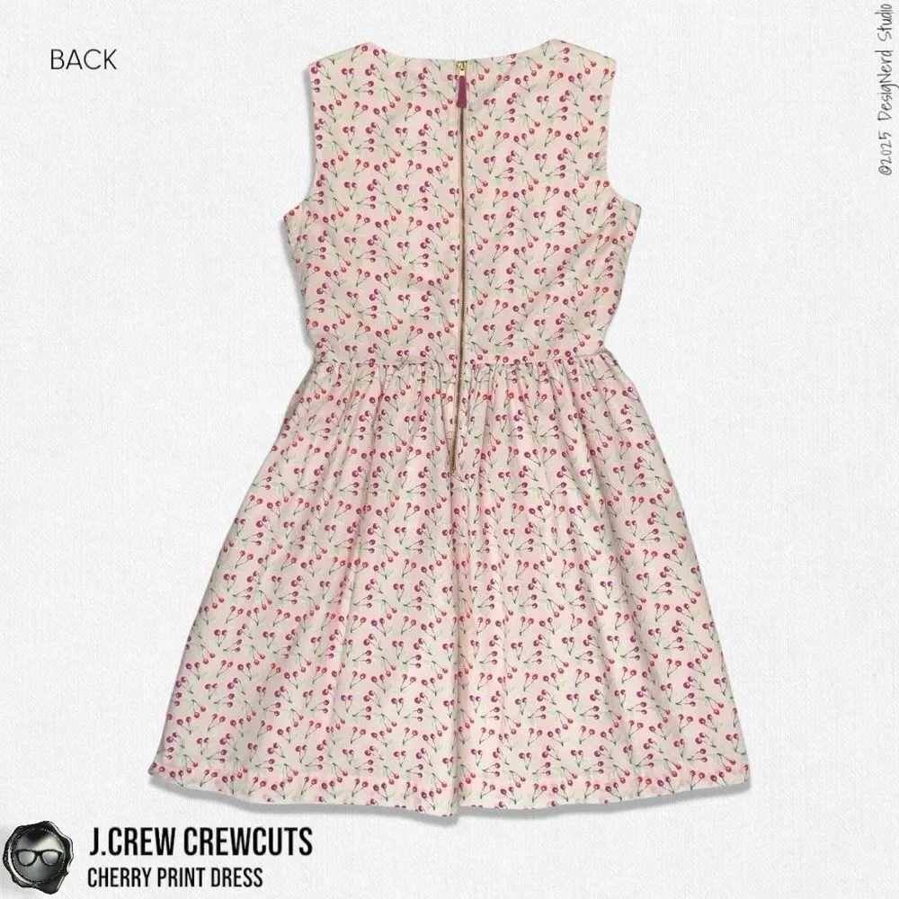 J.CREW CREWCUTS GIRLS’ CHERRY-PRINT DRESS SIZE 16 XXL IN PINK